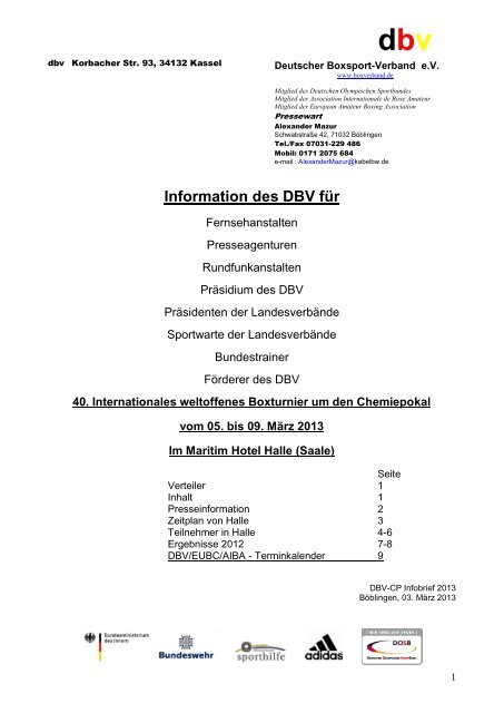 Information Des Dbv Fur Boxen In Hamburg