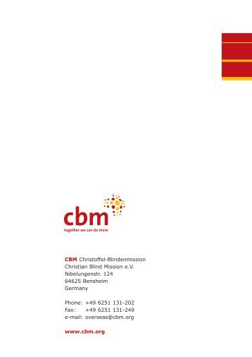 CBR Policy Paper - Christoffel-Blindenmission