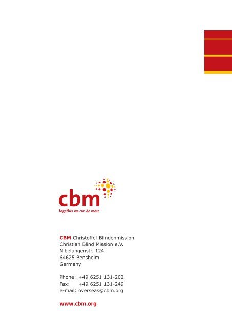 CBR Policy Paper - Christoffel-Blindenmission