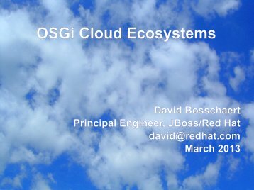 OSGi Cloud Ecosystems - EclipseCon