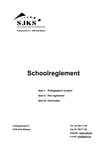 Schoolreglement - SJKS