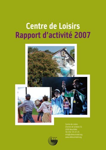 Centre de Loisirs Rapport d'activité 2007