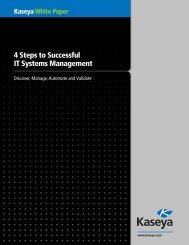 Kaseya White Paper 4 Steps to Successful IT Systems Management