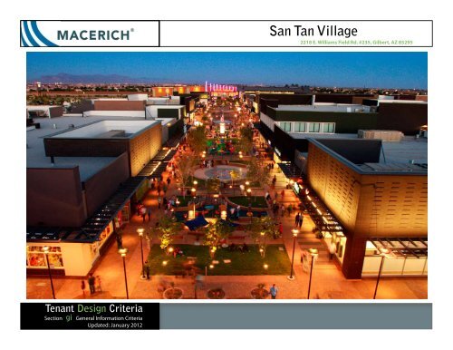 San Tan Village General Information Criteria - Macerich