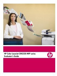 HP Color LaserJet CM2320 MFP series Evaluator's Guide