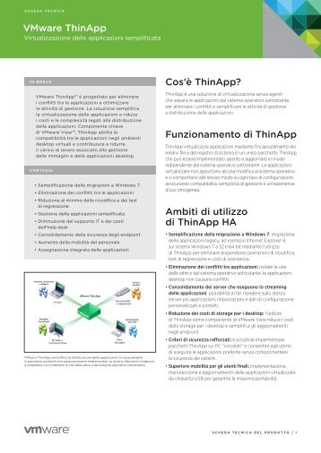 VMware ThinApp Cos'Ã¨ ThinApp? Funzionamento di ThinApp Ambiti ...