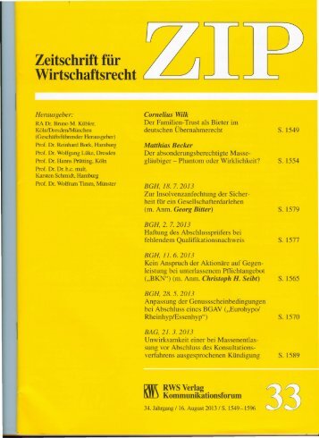 Zeitschrift für Wirtschaftsrecht