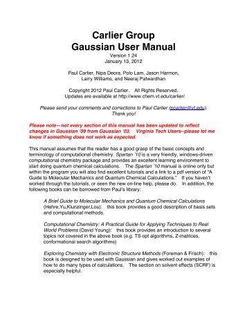 Carlier Group Gaussian User Manual - Virginia Tech