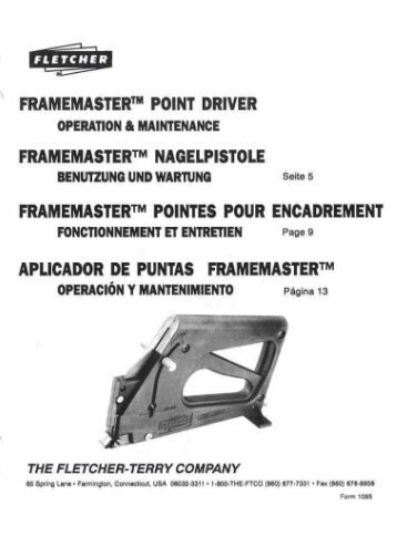 Click Here to download Fletcher FrameMaster Manual