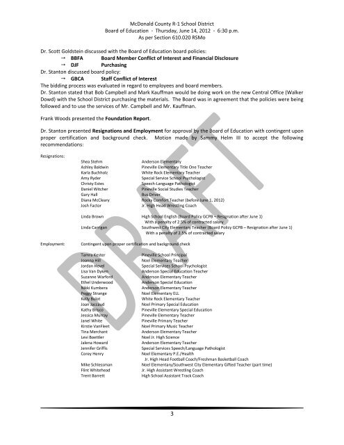 June - McDonald County R-1 School District