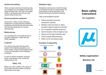 Basic safety instructions for suppliers - Folder - Muehlhan