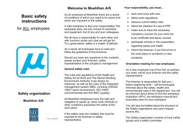 Basic safety instructions for ALL employees - Muehlhan