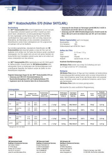 3M™ Kratzschutzfilm S70 (früher SH7CLARL)