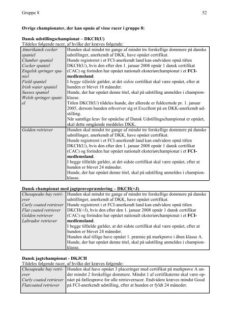 DKK's udstillingsregler 2010 - Myndeklubben