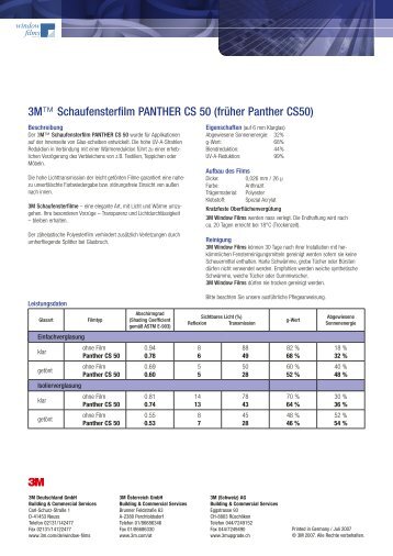 3M™ Schaufensterfilm PANTHER CS 50 (früher Panther CS50)