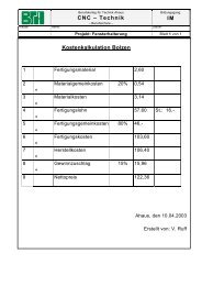 Kostenkalkulation Bolzen - Berufskolleg fÃ¼r Technik Ahaus