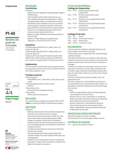 PT-40 - Catálogos Técnicos