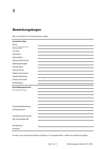 Bewerbungsbogen - Studentenportal.de