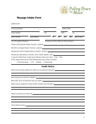 Massage Intake Form - Pulling Down the Moon