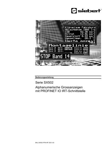 SX502 ProfiNet IRT, deutsch (pdf, 1.1 MB) - Siebert ...