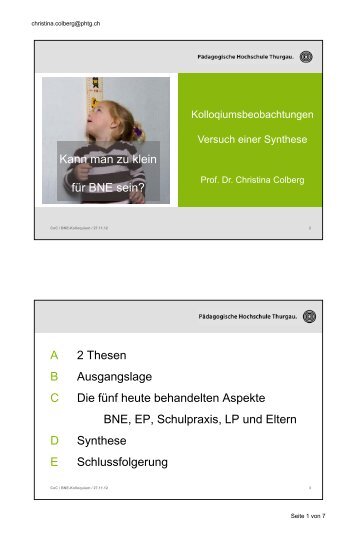 Tagungsrückblick Christina Colberg - Stiftung Bildung und ...