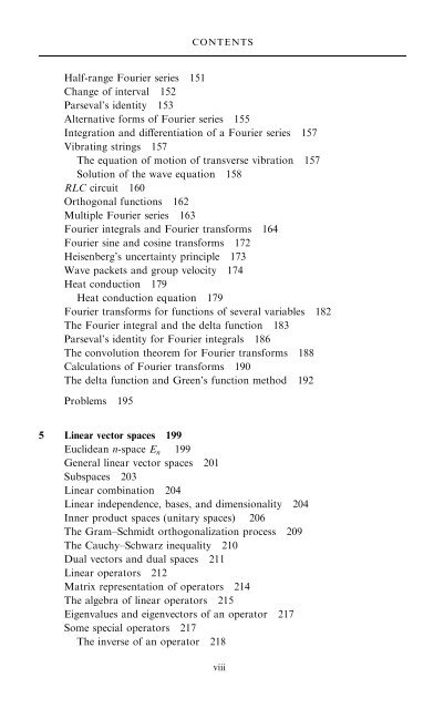 Mathematical Methods for Physicists: A concise introduction - Site Map