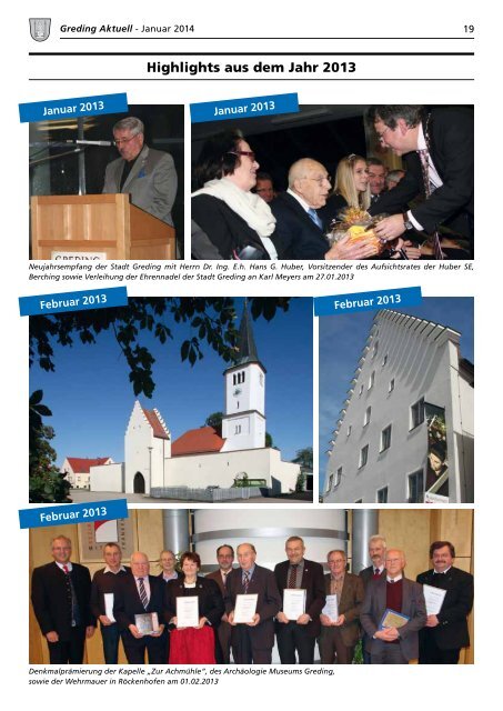 kalender Januar 2014 Highlights aus dem Jahr 2013 - Druckerei ...