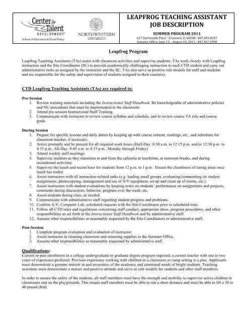 11 LF TA Job Description FINAL