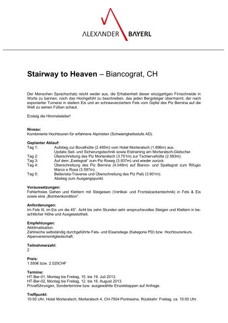 Stairway to Heaven – Biancograt, CH - Alexander Bayerl