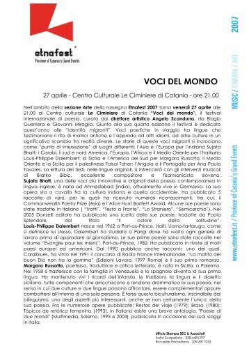 VOCI DEL MONDO - Catania per te