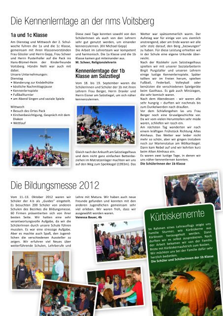 Schulzeitung - nms Voitsberg - Ausgabe 3