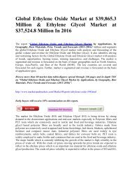 Global Ethylene Oxide Market at $39,865.3 Million by 2016