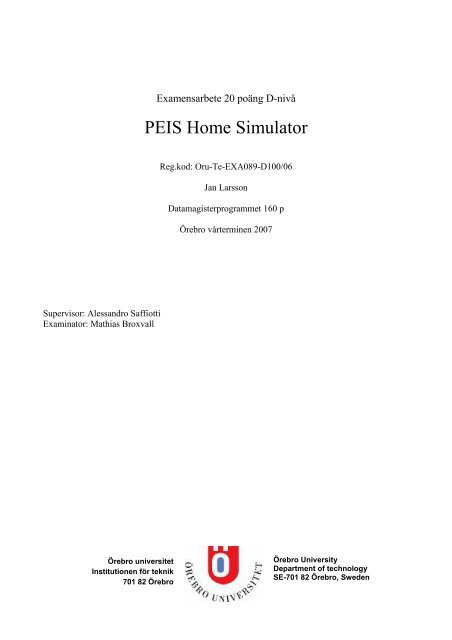 PEIS Home Simulator - Ãrebro universitet