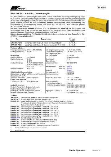 92.507/1 Sauter Systems EYR 203, 207: novaFlex, Universalregler