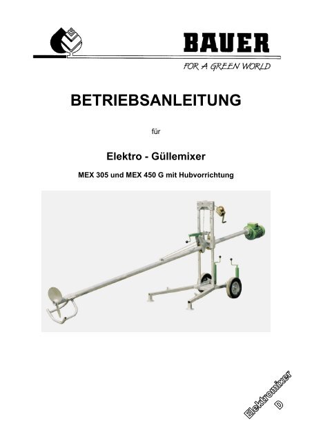 BETRIEBSANLEITUNG - Bauer