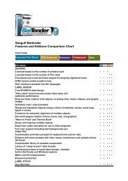 Seagull Bartender Features and Editions Comparison Chart - OPAL ...