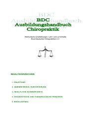 1. Einleitung - Bund deutscher Chiropraktiker e.v.