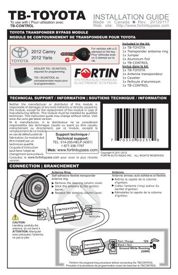 TB-TOYOTA INSTALLATION GUIDE - Fortin Electronic Systems