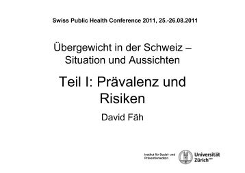 David Faeh - Swiss Public Health Conference 2011