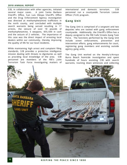 2010 Annual Report - Santa Barbara County Sheriff's Department