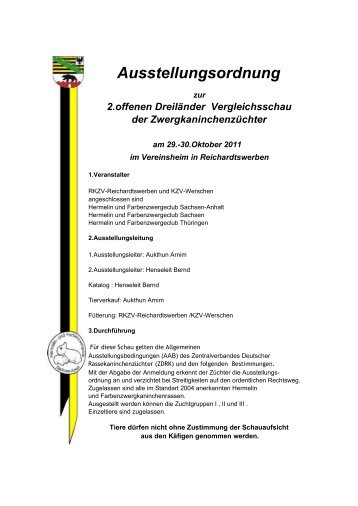 Ausstellungsordnung - Kaninchen