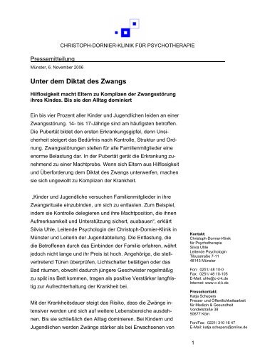 Unter dem Diktat des Zwangs - Christoph-Dornier-Klinik für ...