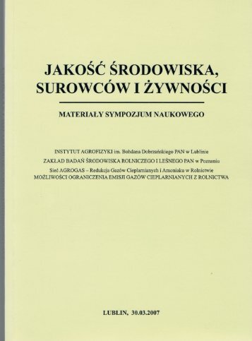 1. 2006 (pdf) - Instytut Agrofizyki im. Bohdana DobrzaÅskiego PAN w ...