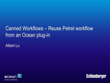 Canned Workflows – Reuse Petrel workflow from an Ocean plug-in