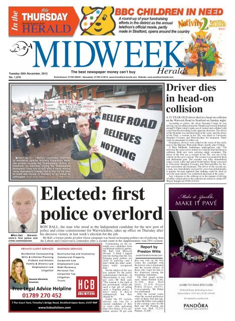 Elected: first police overlord - Stratford Herald