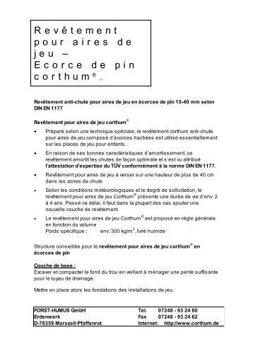 Info produit (pdf) - Corthum