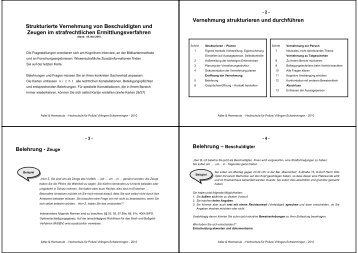 Strukturiert vernehmen mit - Kriminalistik