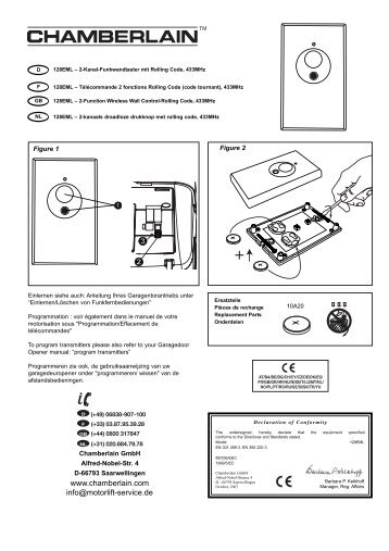 www.chamberlain.com info@motorlift-service.de