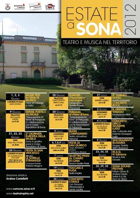 TEATRO E MUSICA NEL TERRITORIO - Comune di Sona