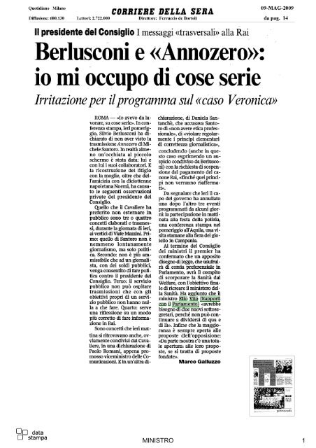 Rassegna stampa - Governo Italiano